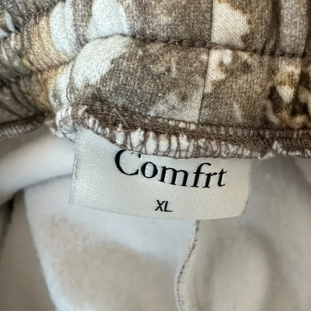 Comfrt The Camo Sweatpants Adirondack Tan Brown Cream Leaf Branch Men's Size XL - Picture 4 of 9